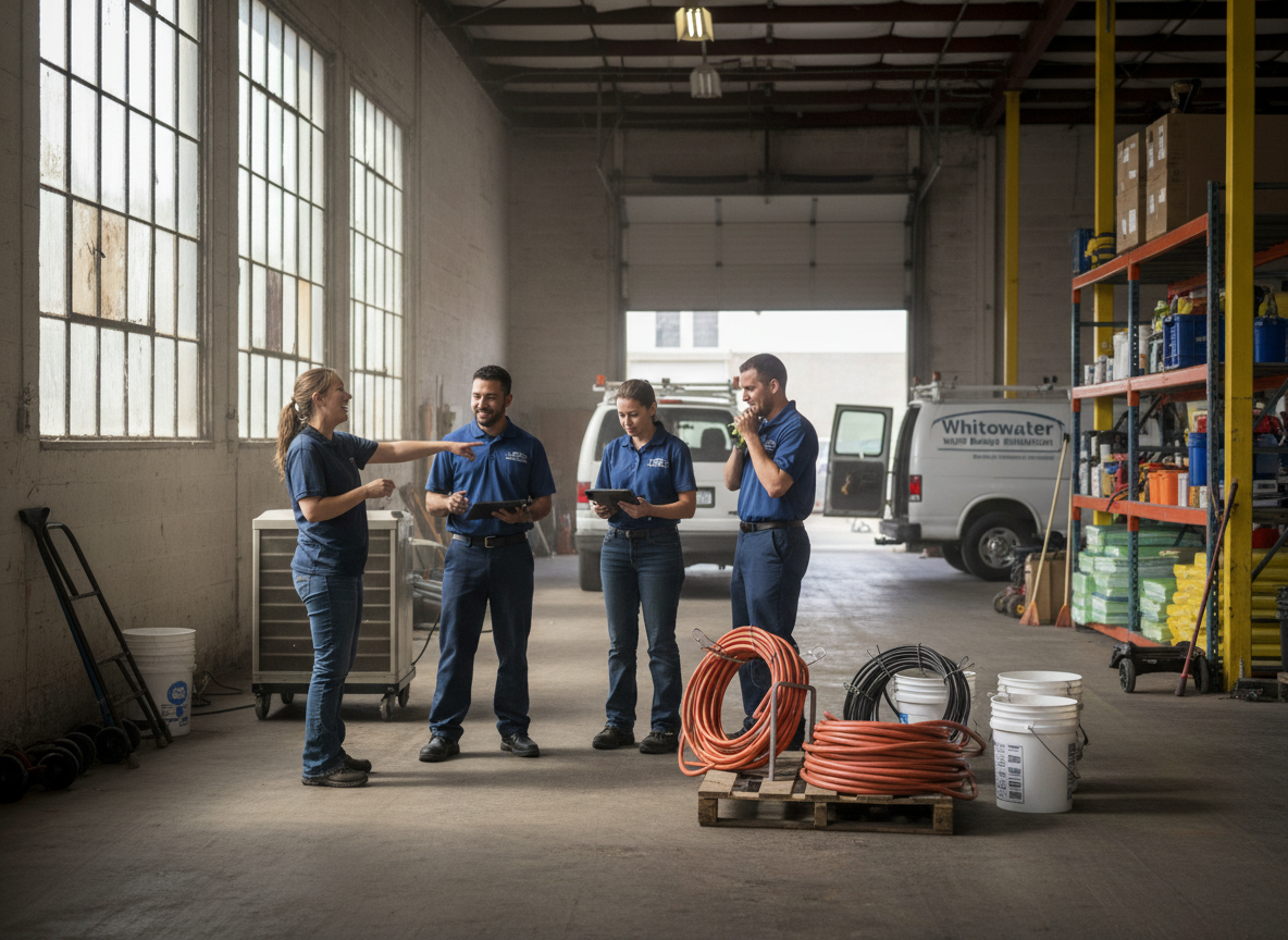 The Water Damage Restoration Whitewater team at work in Whitewater