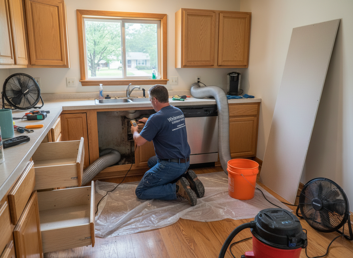 Kitchen water damage repair in Whitewater